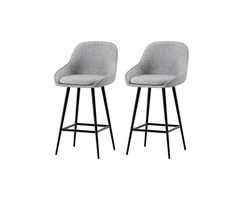 Artiss 2x Bar Stools – Chic Upholstered Counter Seats