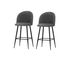 Artiss Bar Stools Kitchen Counter Metal Chairs x2 - Sherpa Style