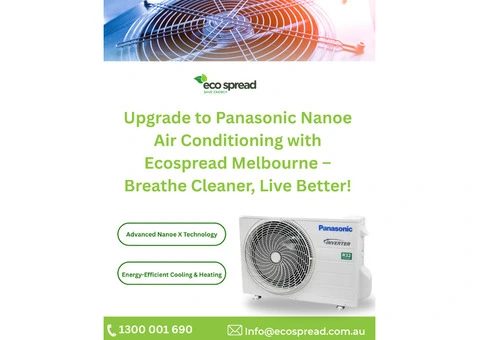 Upgrade to Panasonic Nanoe Air Conditioning with Expert Installation by Ecospread Melbourne