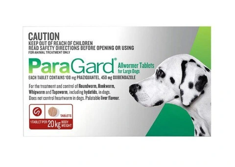 Paragard Broad Spectrum Wormer For Large Dogs 20 Kg