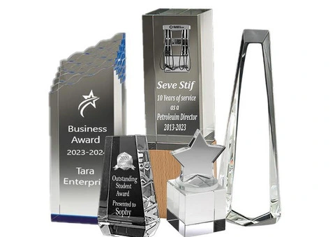 3D Crystal Trophies, Awards