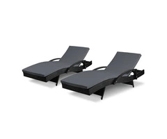 Gardeon 2pc Sun Lounge Wicker Lounger Outdoor- Qubyk AU