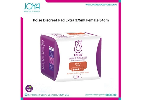 Poise Discreet Pad Extra 375ml Female 34cm - Joya Medical Supplies