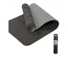 Sport Tpe Yoga Mat Exercise Workout Mats Fitness Mat for Home Gym Grey 8mm- Qubyk AU