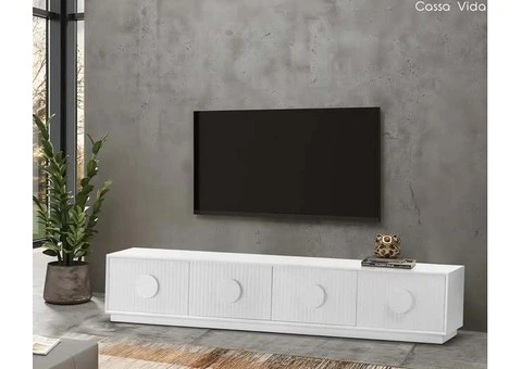 Curtis 2.3m Wooden Entertainment TV Unit - White