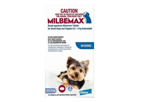 Milbemax Allwormer Tablets For Small Dogs 0.5 To 5 Kg