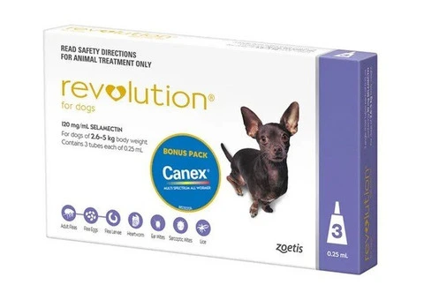 Revolution Selamectin For Very Small Dogs 2.6 To 5Kg