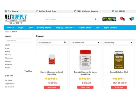 Ranvet Supplements and Medications for Pets