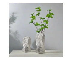 Silver Abstract Twisted Ceramic Vase Artistic Minimalist - Qubyk AU
