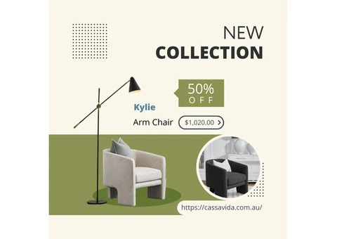 Kylie Arm Chair - Natural Linen - 2/4