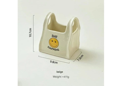 White Ceramic Desktop Organizer Cute Hand Shaped Pencil - Qubyk AU