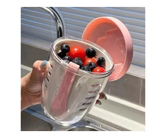 Pink Double Layer Salad Cup With Fork Leak proof Fruit Container - Qubyk AU