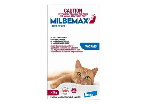 Buy Milbemax Allwormer Tablets For Large Cats Over 2kg - Free Shipping