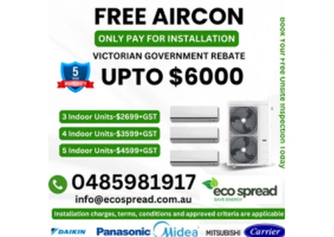 Free Aircon Offer – Just Pay for Installation | Ecospread Melbourne