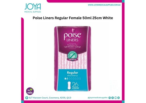 Poise Liners Regular Female 50ml 25cm White - Joya Medical Supplies