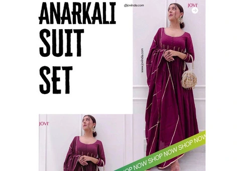 Premium Cotton Anarkali Suit Sets at JOVI India - 1/11