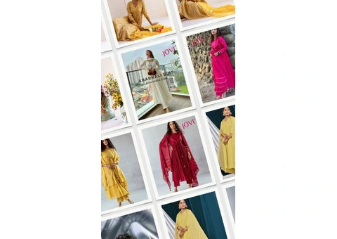 Premium Cotton Anarkali Suit Sets at JOVI India - 10/11