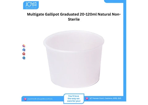 Multigate Gallipot Graduated 20-120ml Natural Non-Sterile - Joya Medical Supplies