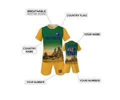 Australia Football Yellow Green Jersey