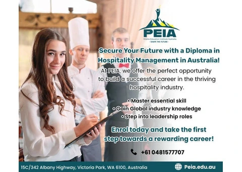 Study Hospitality in Australia – Enrol Now at PEIA!