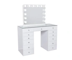 Install Make Up Mirror with Lights & Glass Top Vanity to Enhance Your Beauty