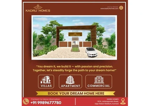 Book Affordable Luxury Villas in Kurnool with Modern Amenities | Kadru Homes