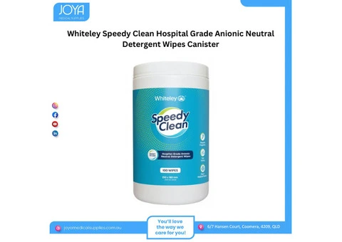 Whiteley Speedy Clean Hospital Grade Anionic Neutral Detergent Wipes Canister - Australia