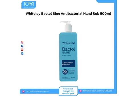 Whiteley Bactol Blue Antibacterial Hand Rub 500ml - Joya Medical Supplies