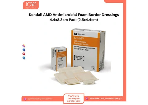 Kendall AMD Antimicrobial Foam Border Dressings 4.4x8.3cm Pad: (2.5x4.4cm) - Joya Medical Supplies