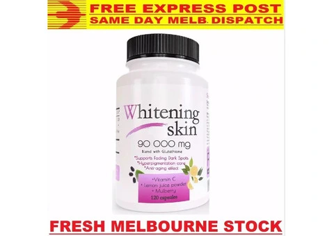 SKIN WHITENING GLUTATHIONE 90000mg Per Serve Brightening Lightening Pill 120 Cap