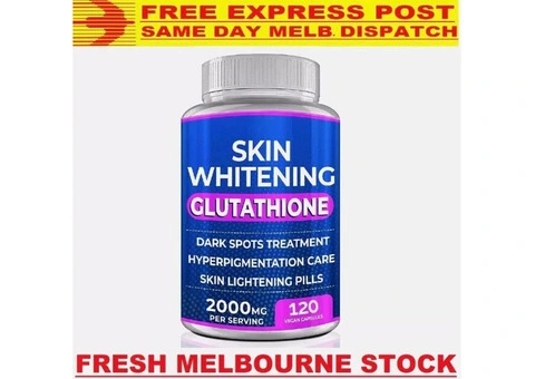 SKIN WHITENING GLUTATHIONE 2000mg Per Serve Brightening Lightening Pills 120 Cap - 1/3