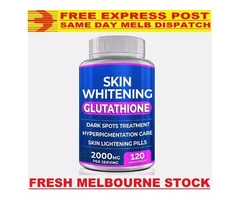 SKIN WHITENING GLUTATHIONE 2000mg Per Serve Brightening Lightening Pills 120 Cap