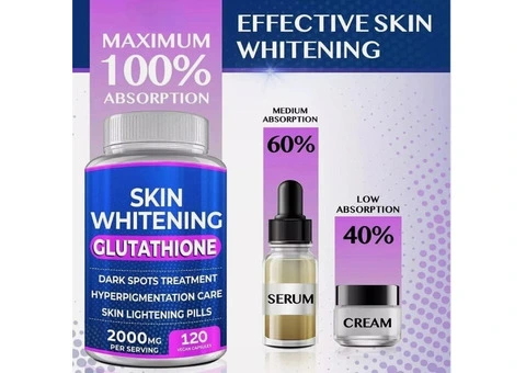 SKIN WHITENING GLUTATHIONE 2000mg Per Serve Brightening Lightening Pills 120 Cap - 3/3