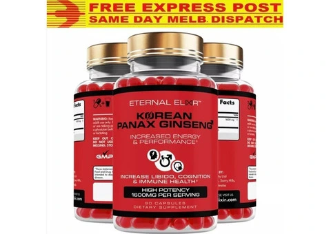 KOREAN RED PANAX GINSENG EXTRACT | 180 Capsules | 1600mg Dosage - 1/3