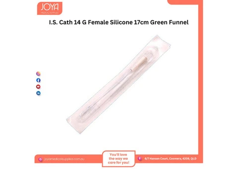 I.S. Cath 14 G Female Silicone 17cm Green Funnel - Joya Medical Supplies