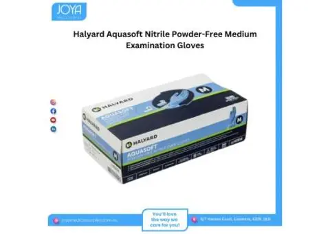 Halyard Aquasoft Nitrile Powder-Free Medium Examination Gloves - Joya Medical Supplies