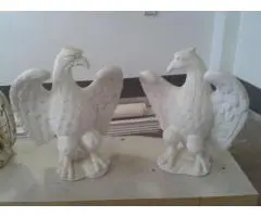 1x Pair of WHITE EAGLES concrete statues (Made in Italy)