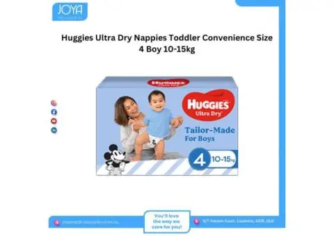 Huggies Ultra Dry Nappies Toddler Convenience Size 4 Boy 10-15kg - Joya Medical Supplies