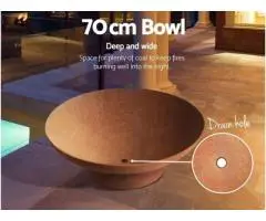 Rustic 70cm Cast Iron Grillz Fire Pit Bowl – Outdoor Heating Elegance