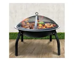 Portable 22" Fire Pit BBQ Smoker – Ideal for Camping & Patios