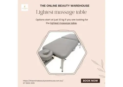 Lightest massage table