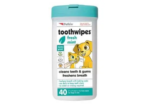 Petkin Fresh Mint Toothwipes for Dogs