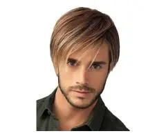 Ombre Blonde Brown Short Straight Layered Hair for Male Wigs