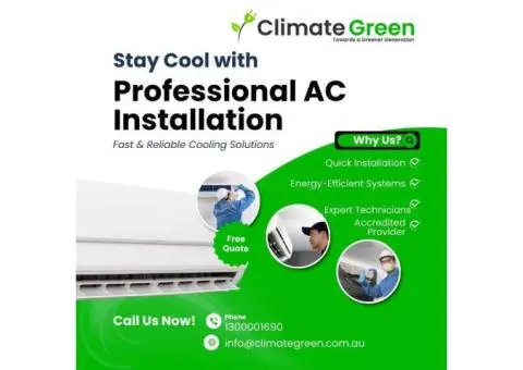 Professional AC Installation by Climate Green – Fast, Reliable & Energy-Efficient