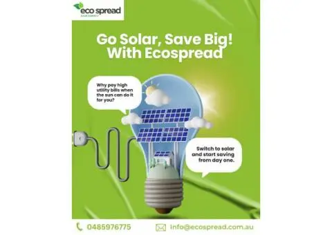 Go Solar and Save Big with Ecospread Melbourne – Your Solar Panel Experts! ☀️