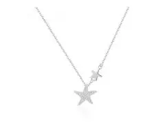 Celestial Star Necklace for Girls S925 Silver Pendant Jewelry