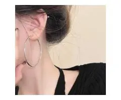 S999 Silver Brutalist Oversized Cartilage Seamless Earrings