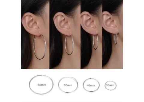 S999 Silver Brutalist Oversized Cartilage Seamless Earrings - 3/3