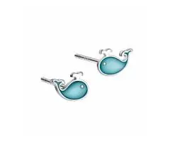2025 Ocean Play S999 Silver Whale Studs Earrings
