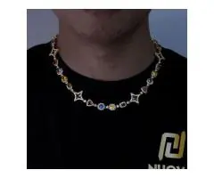 Rainbow Iced Cuban Chain Luxury Multi-CZ Golden Necklaces